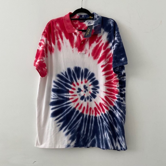 Men’s Polo Ralph Lauren Slim Fit Americana Tie Dye Polo Shirt Size XXL - Picture 1 of 2